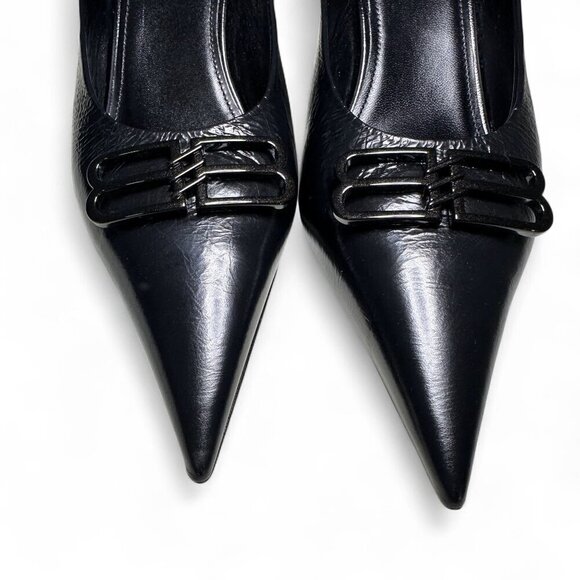 Balenciaga Women's Black Square Knife BB Mule Size 38 NEW IN BOX - Picture 9 of 16